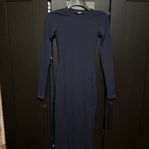 SKIMS Navy Long Sleeve Dress